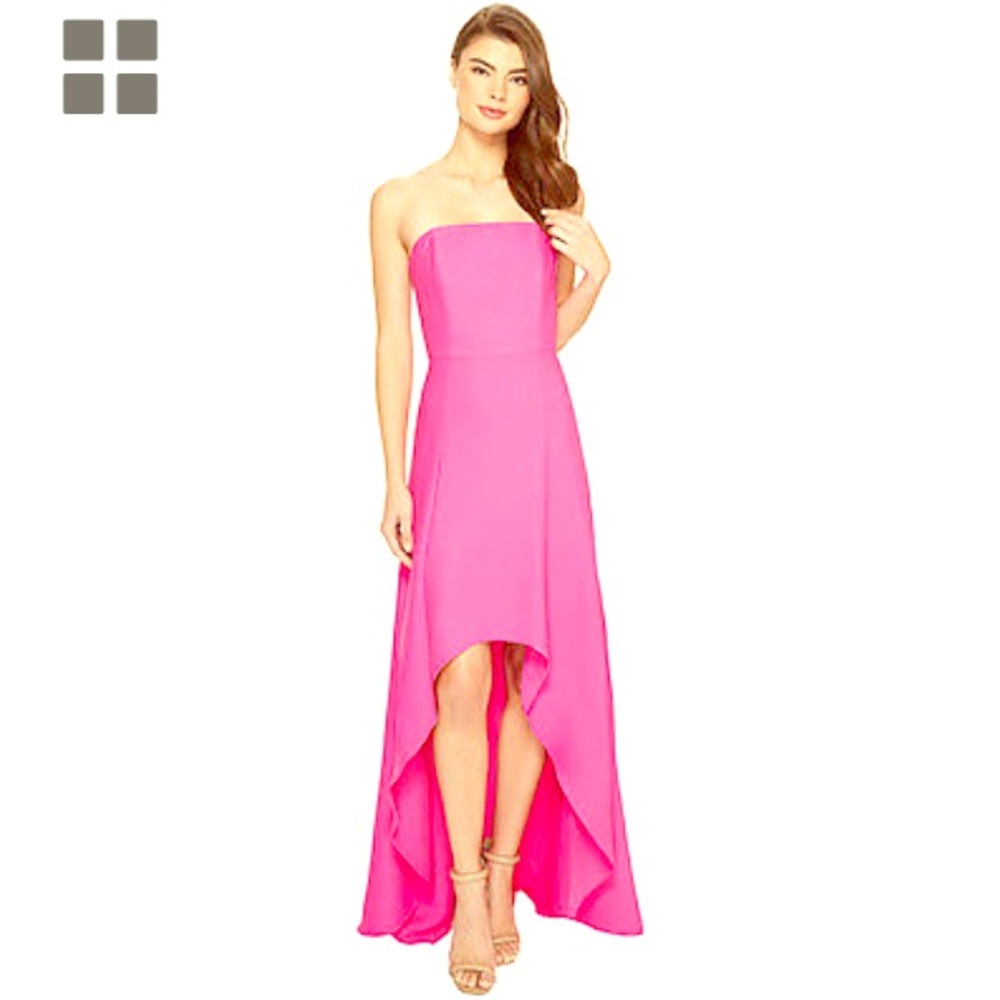 Laundry by Shelli Segal High Low Pink Gown Size 8